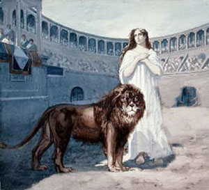 Lion in arena